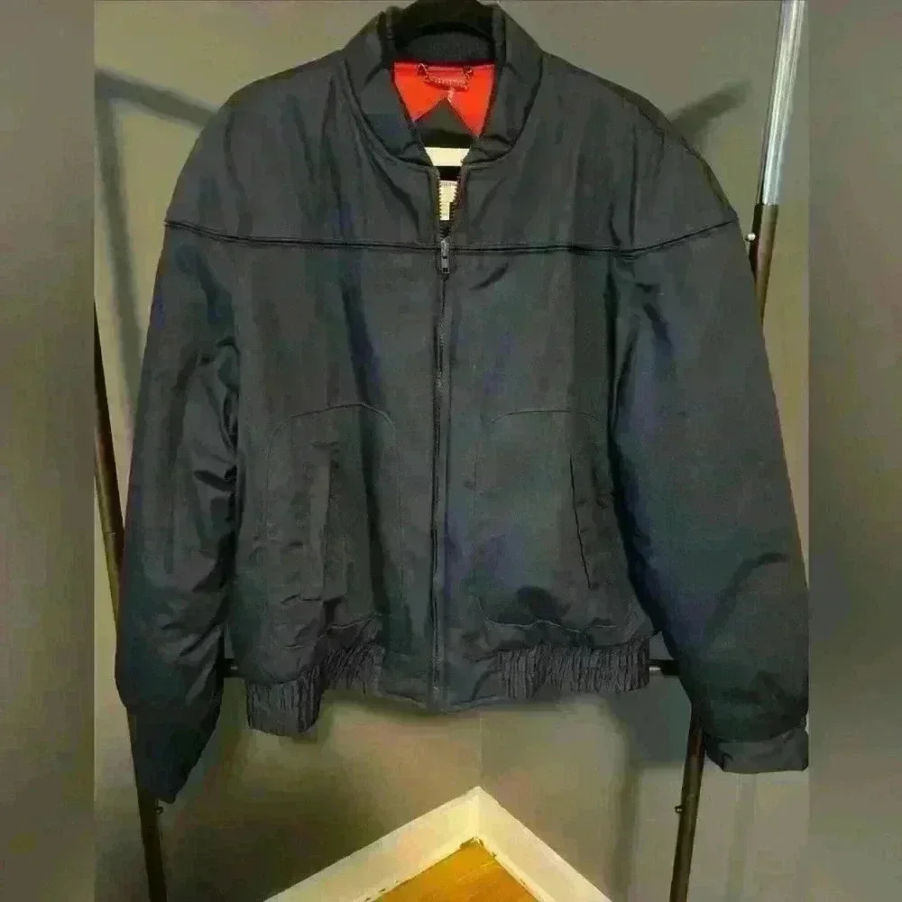 Vintage Mcgregor Winter Men’s Bomber Jacket Navy Blue‎ Size Large Excellent